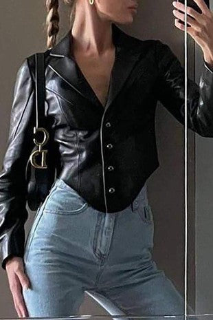 Leather Button Up